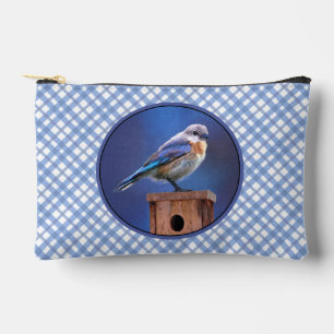 Eastern Bluebird Female Painting Original Bird Art Accessory Pouch