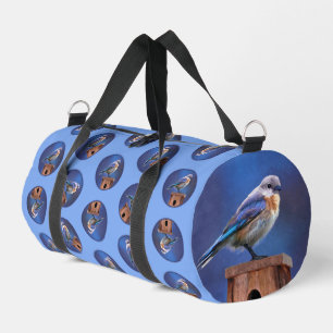 Eastern Bluebird Female Painting Original Bird Art Duffle Bag