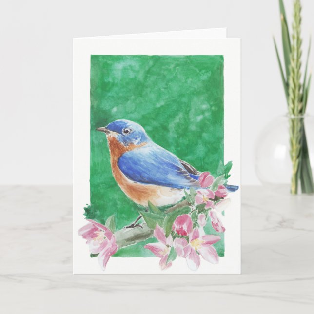 Eastern Bluebird Greeting Card (Front)