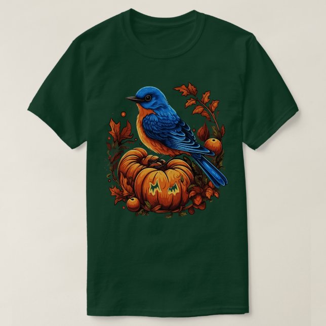 Eastern Bluebird Halloween T-Shirt (Design Front)