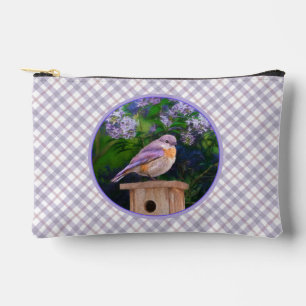Eastern Bluebird in Lilacs Painting Original Art Accessory Pouch