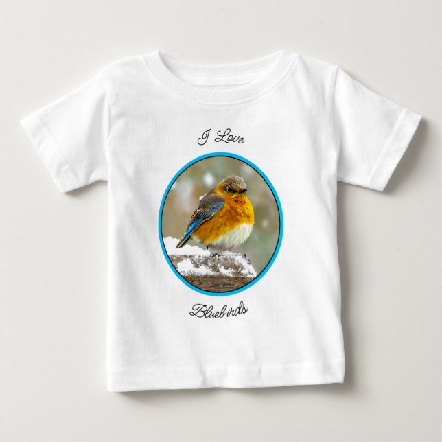 Eastern Bluebird in Snow - Original Photograph Baby T-Shirt (Front)