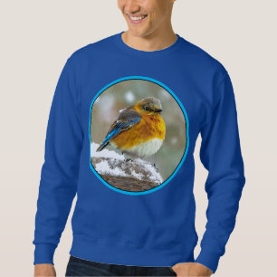 Eastern Bluebird in Snow - Original Photograph Sweatshirt
