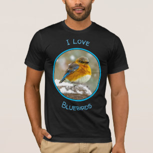 Eastern Bluebird in Snow - Original Photograph T-Shirt