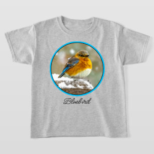 Eastern Bluebird in Snow - Original Photograph T-Shirt