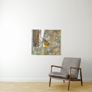 Eastern Bluebird in Snow - Original Photograph Tapestry