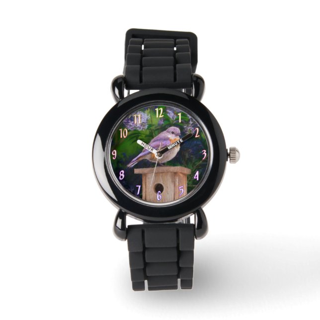 Eastern Bluebird in Snow - Original Photograph Watch (Front)