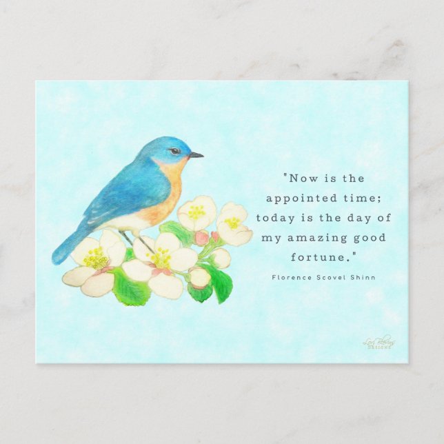 Eastern Bluebird- My Amazing Good Fortune Postcard (Front)