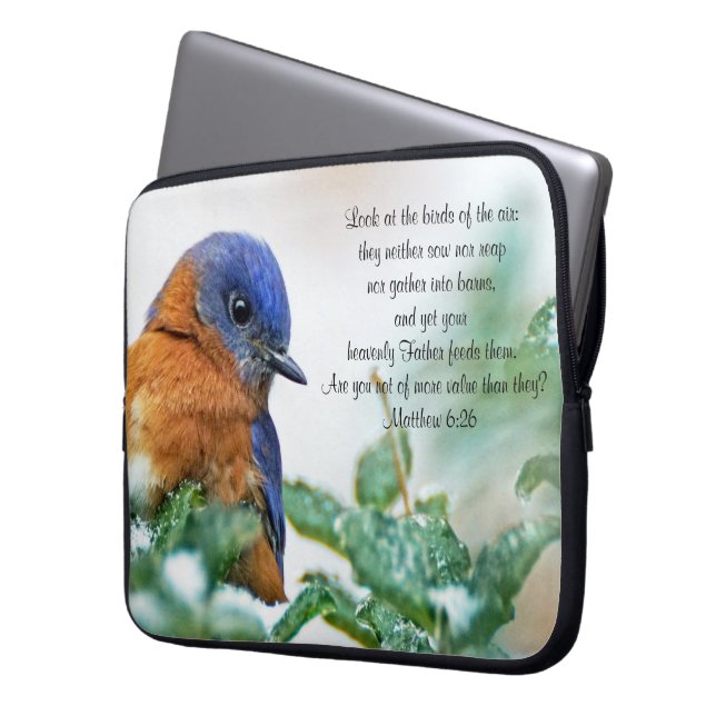 Eastern Bluebird Neoprene Laptop Sleeve (Front Left)