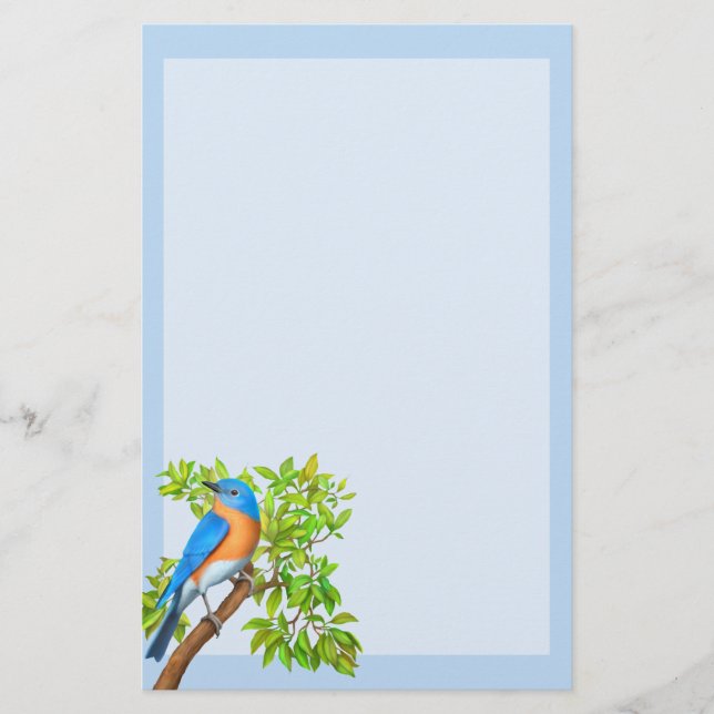 Eastern Bluebird Wild Bird Stationery (Front)