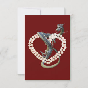 Eastern Chinese Dragon Pearl Heart Card