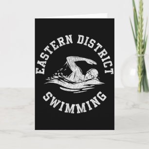 Eastern District Swimming Retro Distressed Swim Te Card