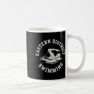 Eastern District Swimming Retro Distressed Swim Te Coffee Mug