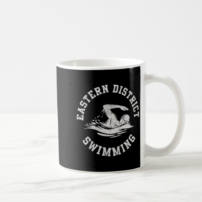 Eastern District Swimming Retro Distressed Swim Te Coffee Mug (Right)