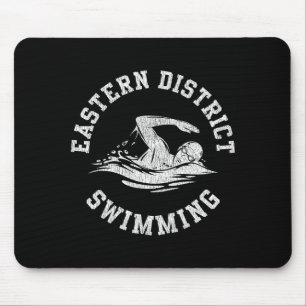 Eastern District Swimming Retro Distressed Swim Te Mouse Pad