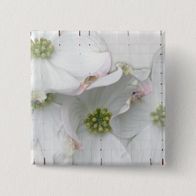 Eastern Dogwood Blossoms - Cornus florida 15 Cm Square Badge (Front)