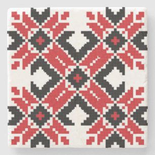 Eastern Europe Pattern, Traditional Folk, Folklore Stone Coaster
