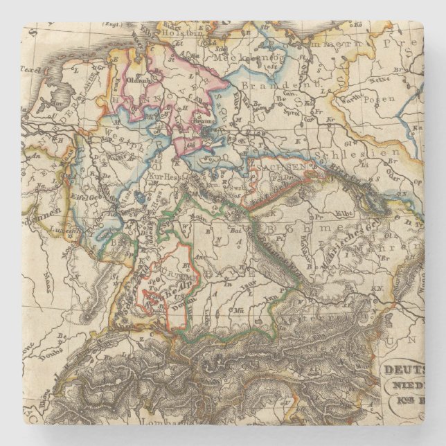 Eastern European Map Stone Coaster (Front)