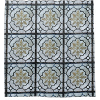 Eastern Floral Marble Pattern Greyish Blue & Gold