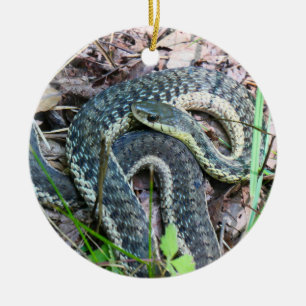 Eastern Garter Snake at Cape Cod Ceramic Tree Decoration