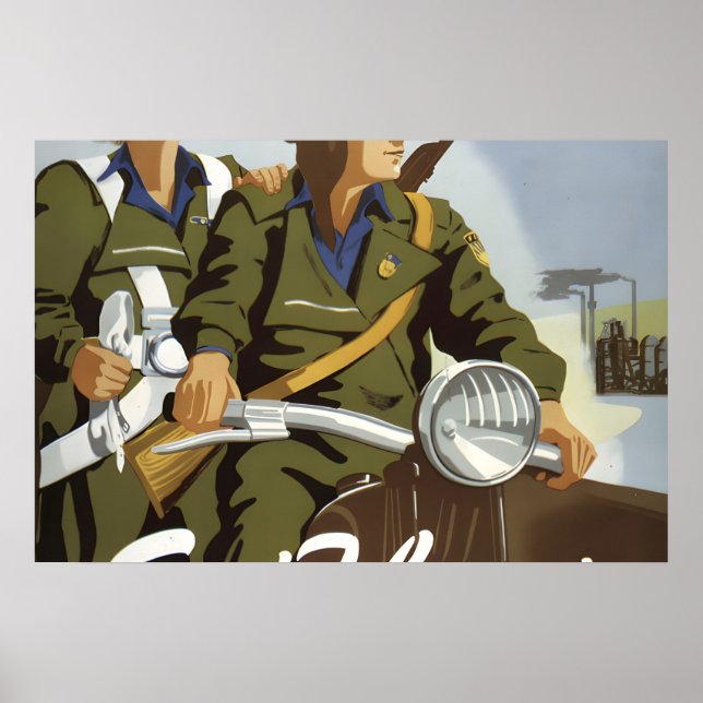 Eastern German Propaganda Poster Be ready to (Front)