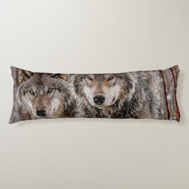 Eastern Gray Wolf Body Cushion (Front)