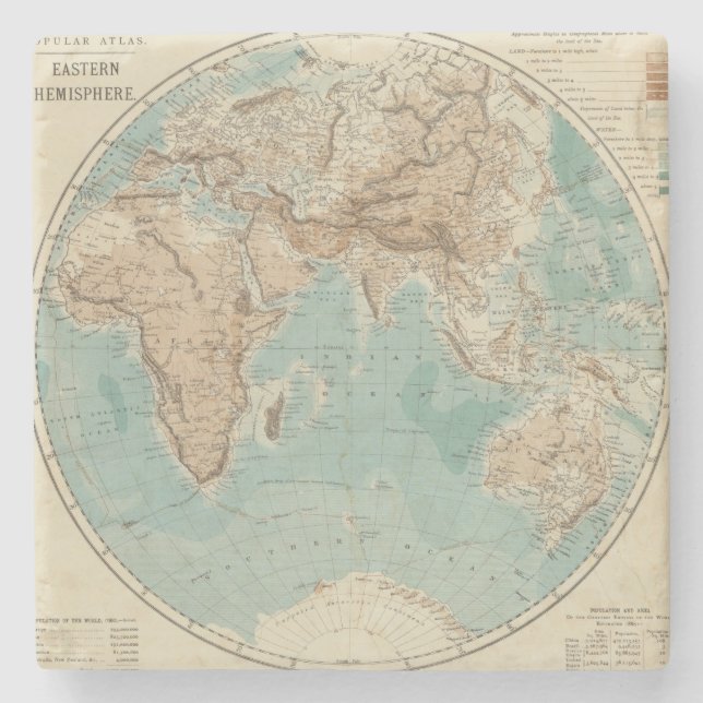 Eastern Hemisphere 3 Stone Coaster (Front)