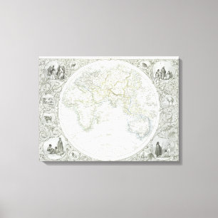 Eastern Hemisphere, from a Series of World Maps pu Canvas Print
