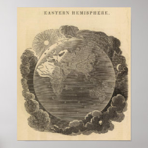 Eastern Hemisphere Map by Goodrich Poster