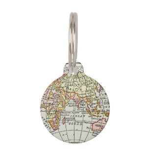 Eastern Hemisphere Map Globe Travel Art Pet Tag