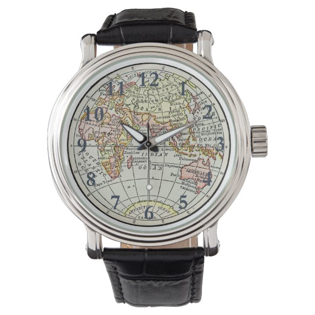 Eastern Hemisphere Map Globe Travel Art Watch (Front)