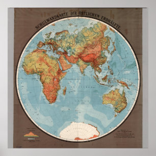 Eastern Hemisphere Map Poster