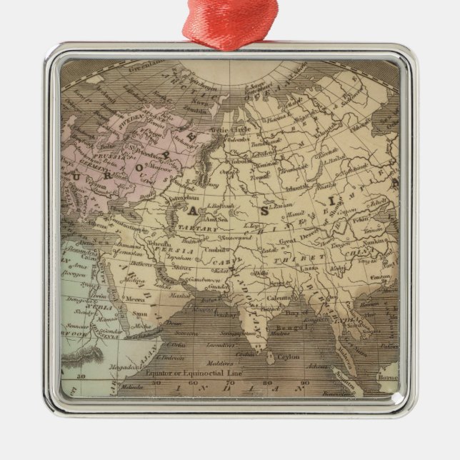 Eastern Hemisphere Metal Tree Decoration (Front)