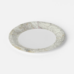 Eastern Hemisphere World Map Paper Plate