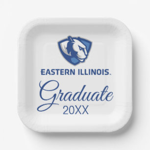 Eastern Illinois Panthers Head and Wordmark Logo Paper Plate