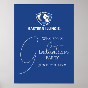 Eastern Illinois Panthers Head and Wordmark Logo Poster