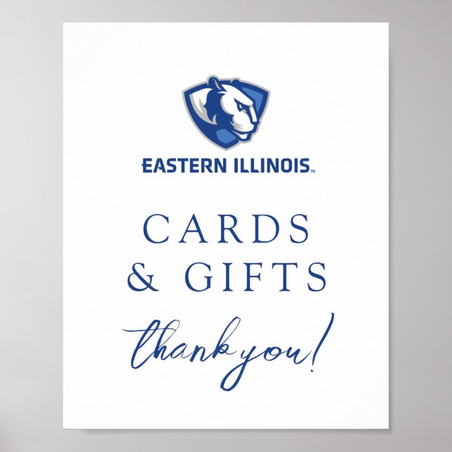 Eastern Illinois Panthers Head and Wordmark Logo Poster (Front)