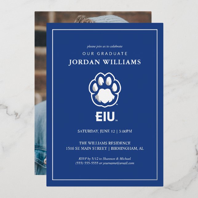Eastern Illinois Panthers Paw Print & EIU (Front/Back)