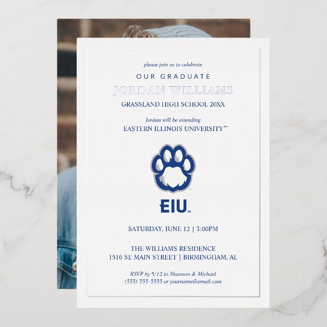 Eastern Illinois Panthers Paw Print & EIU (Front/Back)