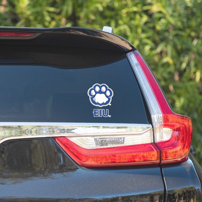 Eastern Illinois Panthers Paw Print & EIU (Car Side)