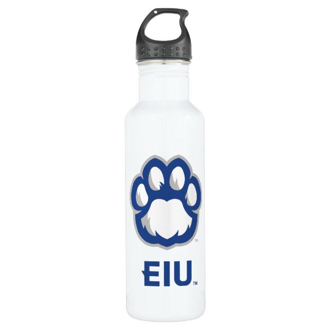 Eastern Illinois Panthers Paw Print & EIU 710 Ml Water Bottle (Front)