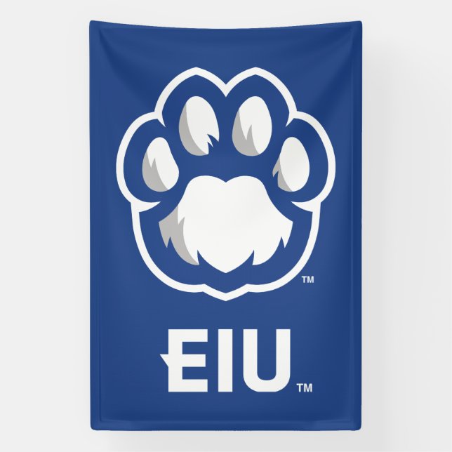 Eastern Illinois Panthers Paw Print & EIU Banner (Vertical)