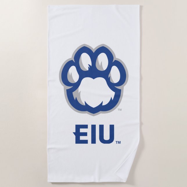 Eastern Illinois Panthers Paw Print & EIU Beach Towel (Front)