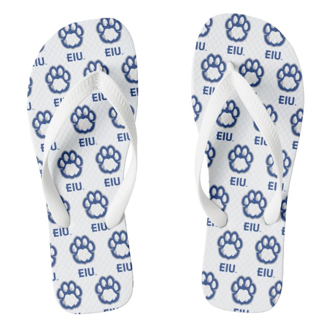 Eastern Illinois Panthers Paw Print & EIU Jandals (Footbed)