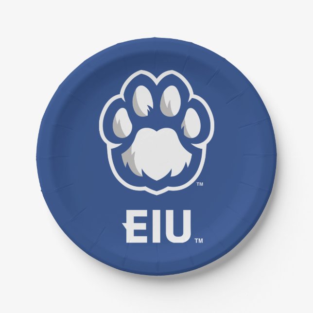 Eastern Illinois Panthers Paw Print & EIU Paper Plate (Front)