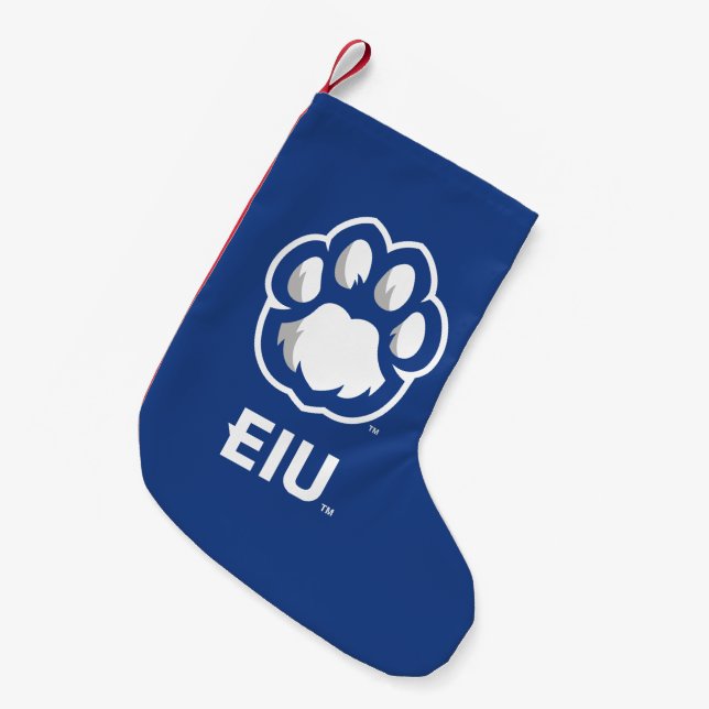 Eastern Illinois Panthers Paw Print & EIU Small Christmas Stocking (Front (Hanging))