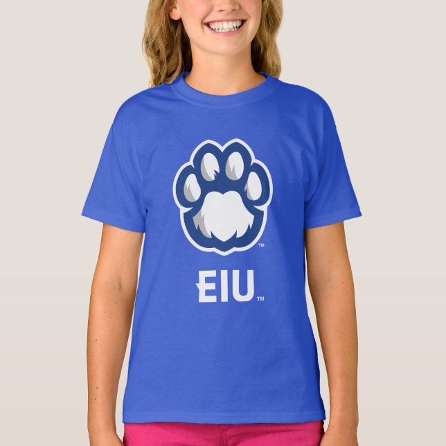 Eastern Illinois Panthers Paw Print & EIU T-Shirt (Front)