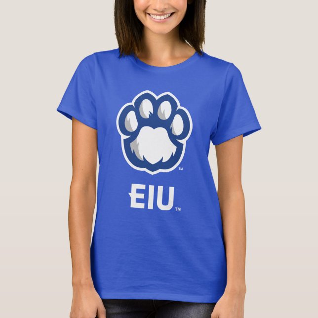 Eastern Illinois Panthers Paw Print & EIU T-Shirt (Front)