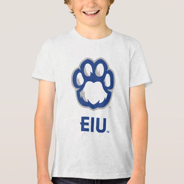 Eastern Illinois Panthers Paw Print & EIU Tri-Blend Shirt (Front)