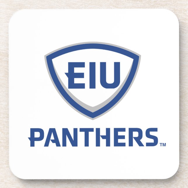 Eastern Illinois Panthers Shield & Wordmark Logo Coaster (Front)